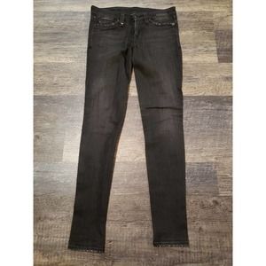 R13 Women's Hose Denim Skinny Jeans Black Distressed Size 24 Vintage Black (D
